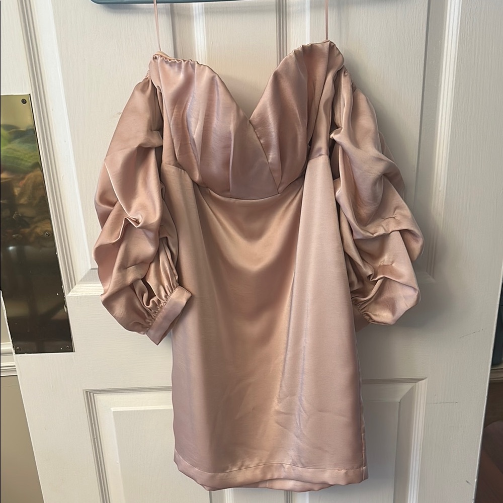 Elegant Off-Shoulder Satin Dress